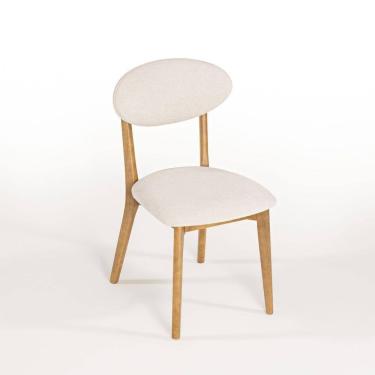 Imagem de Cadeira Estofada Trina Modelo Orgânico Cor Freijó Tecido Bouclê 125 Confortável E Resistente