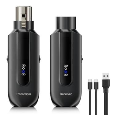 Imagem de Receptor transmissor de microfone sem fio de 2,4 GHz: Sistema de transmissão sem fio XLR plug-in - 48 V Phantom Power para microfone dinâmico, mixer de áudio, sistema PA