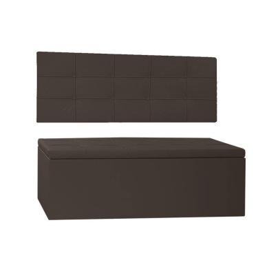 Imagem de Kit Painel e Calçadeira Baú Solteiro 0,90m Roma Corano - Pallazio