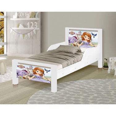 Imagem de Mini Cama Montessoriana Infantil Princesa Sofia Adesivada com Colchão