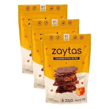 Imagem de Kit 3X: Biscoito Zaytas Caramelo Sem Glúten Zaya 80g