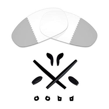 Imagem de Lentes de reposição e kits de borracha Mryok para óculos de sol Oakley Juliet – Opções, Eclipse Grey Photochromic No Polarized Lenses & Black Rubber Kits, One Size