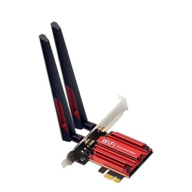 Imagem de Teday Antenas 10DB WiFi 6E PCIE Adaptador Intel AX210 Bluetooth 5.3 Sem Fio 5374Mbps 2 em 1 Banda Tripla 2.4G/5G/6Ghz WiFi 6 Placa de Rede para PC Desktop Windows 10 11