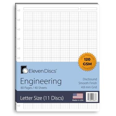 Imagem de Recargas de papel de alta gramatura com disco pesado Eleven Discs perfuradas para Circa, Arco, TUL, Engineering Grid, Letter