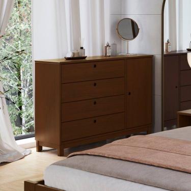 Imagem de Cômoda Lucy de Madeira Maciça Walnut