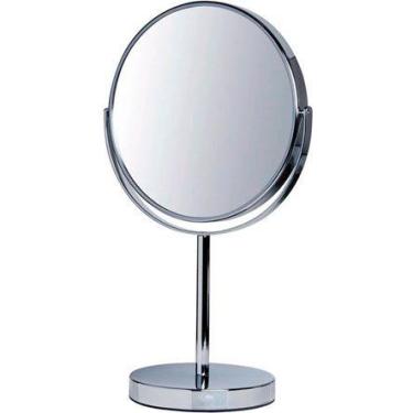Imagem de Espelho de mesa de metal dupla face com ampliação 32 cm - Bc Bora Cole