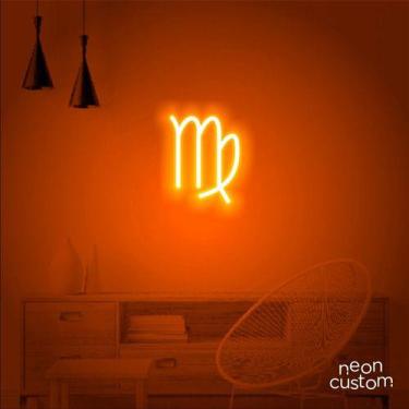 Imagem de luminaria letreiro Neon Led Signo Virgem 100x80 luminoso decoração p/ 
