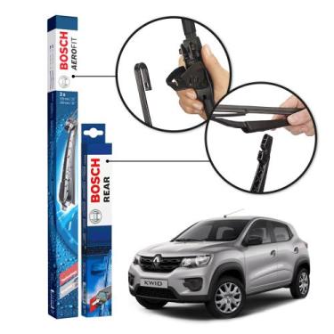 Imagem de Kit 3 Palhetas Dianteiras + Traseira Original Bosch Renault Kwid 2017 