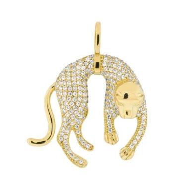 Imagem de Pingente de ouro 18k Pantera Grande Cravejada - Elegancy Joias