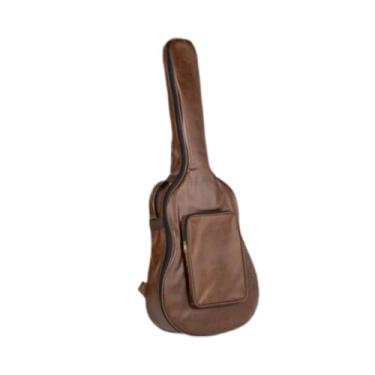 Imagem de YIJU Bolsa para violão acústico Gig Bag, à prova de poeira, portátil, acolchoada, profissional, estojo para violão acústico de 40 polegadas/41 polegadas, Marrom