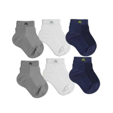 Imagem de Kit 6 Pares Meia Infantil Baby Up 02025 Algodão Cano Médio - QLC SPORT