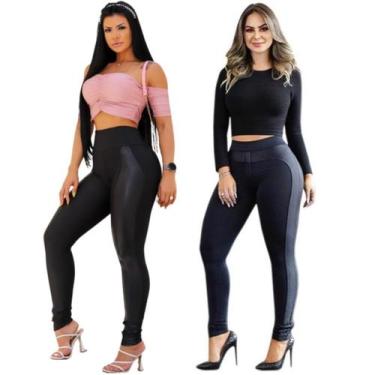 Imagem de Kit 2 Calça Legging Montaria com Cirrê e Flanelada Térmica - WM, M, Pr