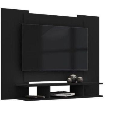 Imagem de Painel 1,20m para TV até 48'' pol com nicho Preto Black - EJ
