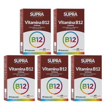 Imagem de Kit 5 Supra Vitamina B12 60 Cápsulas - Herbamed