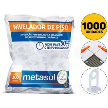 Imagem de Kit 1000 Unidades Nivelador Espaçador De Pisos Metasul Incolor, 1.0mm