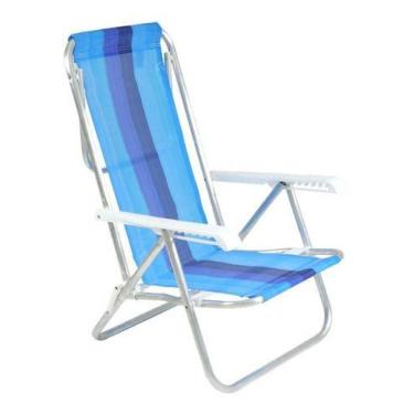 Imagem de Cadeira Reclinável 8 Posições Praia Estampas Sortidas - Belfix, Branco