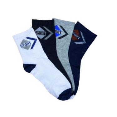 Imagem de Kit Com 12 Pares De Meia Adulto Masculina Esportiva Academia Cano Alto