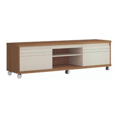 Imagem de Rack para TV de ate 70" Sala 1.80m Off White/Freijo Mirage Giga Moveis