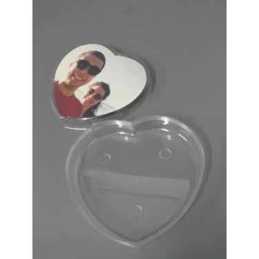 Imagem de aixa Coração Transparente + Quadro Personalizado 16x14x2,6 - Artsim Pr
