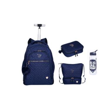 Imagem de Kit Capricho Mochila Costas e Rodas + Lancheira + Estojo + G - Sestini