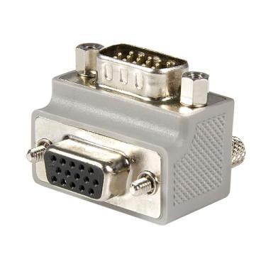 Imagem de StarTech. Adaptador VGA de ângulo reto - VGA de ângulo reto para VGA - Masculino/fêmea - Tipo 2 - VGA macho para fêmea (GC1515MFRA2), cinza