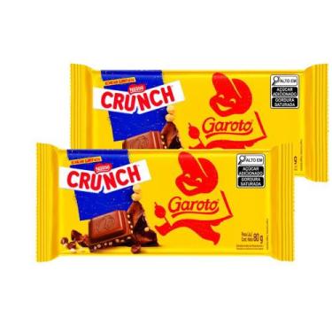 Imagem de Kit 2 Chocolate Garoto Crunch ao Leite 80g - TALENTO