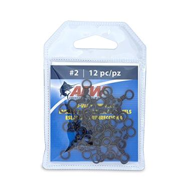Imagem de American Fishing Wire Giros 3 vias de latão com anéis de aço inoxidável (12 peças), preto, tamanho 2