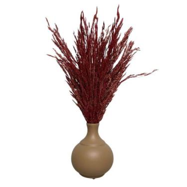 Imagem de Arranjo De Flor Seca Natural Vaso Cerâmica Pequeno - Floralis, Marrom
