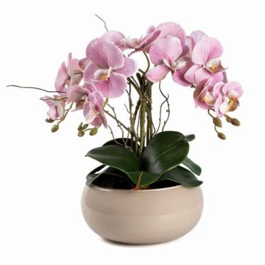 Imagem de Arranjo De Orquídea 4 Hastes Flor Artificial Centro de Mesa Decorativo