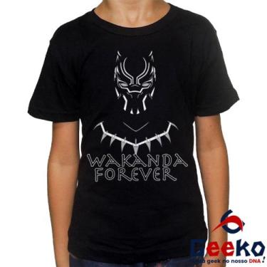 Imagem de Camiseta Infantil Pantera Negra 100% Algodão The Black Panther Wakanda