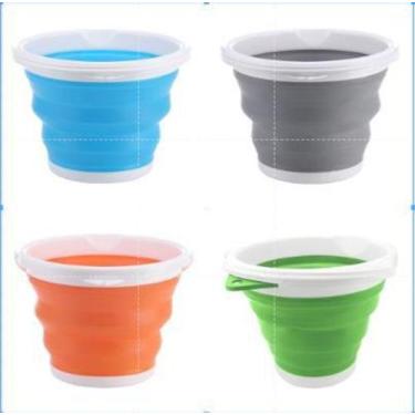 Imagem de Balde de silicone 3L retrátil, leve e resistente - Novo Século