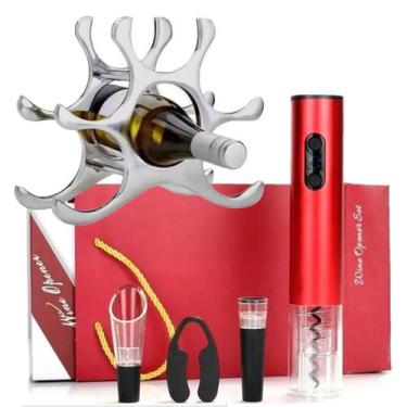 Imagem de Kit Abridor De Vinho Automático WG08 + Adega de Mesa 6 Garrafas YK01 -