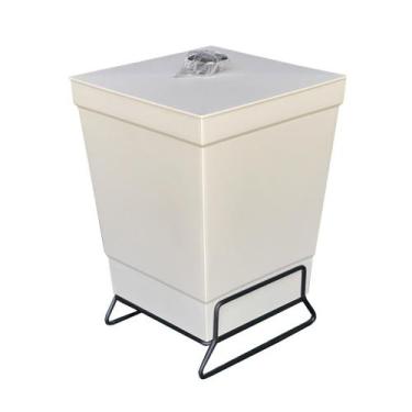 Imagem de Lixeira para Banheiro de Plástico com Suporte Apoio Black - Stolf, Are