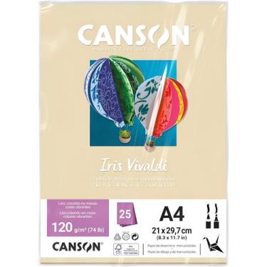 Imagem de Pct Papel Iris Vivaldi 25fls A4 120gr Canson Escolha a Cor, CREME