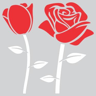 Imagem de Adesivo Rosas - 2 cores - Leo Publicidade, Branco