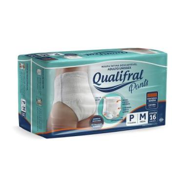 Imagem de Fralda Descartável Qualifral Pants Adulto P/M Com 16 Unidades