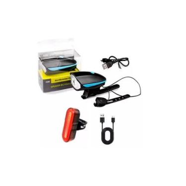 Imagem de Kit Bike Farol Lanterna + Sinalizador Pisca Vermelho Usb - FRIGOPRO