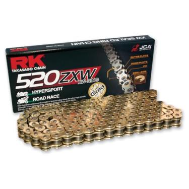 Imagem de RK Racing Chain GB520ZXW-116 Gold 116 Link XW-Ring Corrente premium de alto desempenho com elo de conexão
