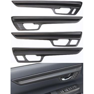 Imagem de Para Honda CRV 2023 2024 EX-L, Sport Touring Hybrid Interior Porta Painéis Protetivos, Luxuoso Grão de Madeira Interior Capa Moldagem Guarnição para o Novo CR-V - Madeira