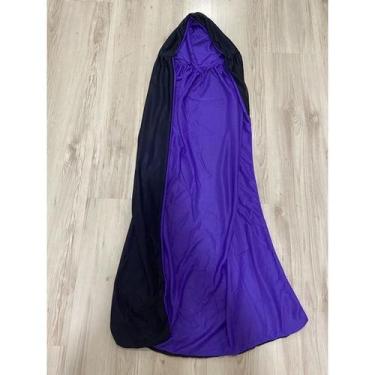 Imagem de capa dupla com capuz adulto 1,20m festa halloween preto/roxo - ga