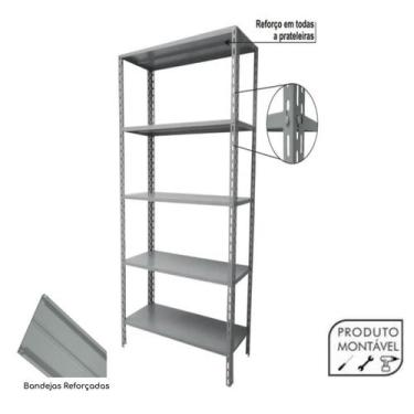 Imagem de Estante Prateleira de Aço com 5 Bandejas 58cm 1,98x0,92x0,58m AMAPA 