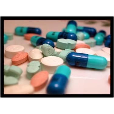 Imagem de Quadro Decorativo Medicina Consultórios Farmácia Com Moldura RC008 - V