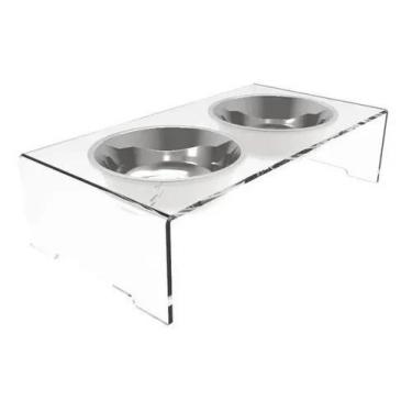Imagem de Comedouro Bebedouro duplo para Pets pequeno porte 10mm - iacrilicos