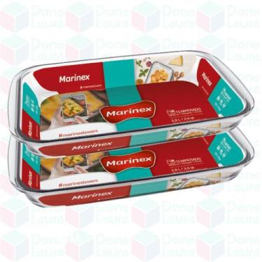 Imagem de 2 Assadeiras Travessas Vidro 1,6L Retangular Nadir Marinex - NADIR FIG