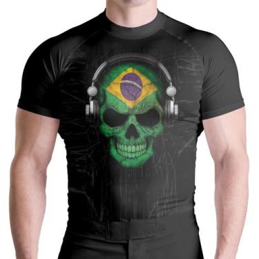 Imagem de Rash Guard Brasil Skull MC Atlética Esportes, Preto, P