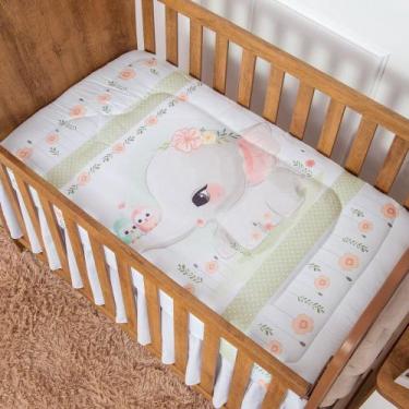 Imagem de Edredom de Berço Estampado Elefantinha Salmão - Miguel Baby