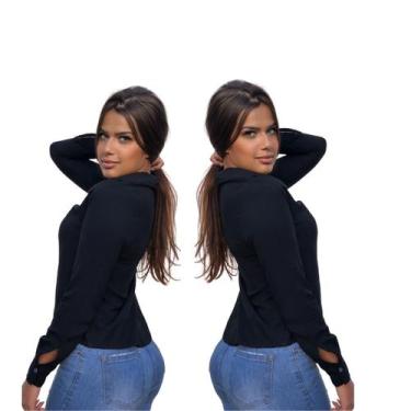 Imagem de Kit 2 Camisa Social Feminina Básica Casual Disponível Em Varias Cores 