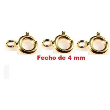 Imagem de 3 Fechos Bóia Ouro 18 kilates 4 mm Para Cordões e Pulseiras - Fecho Bó