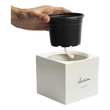 Imagem de Vaso Auto Irrigável 11X10 Autoirrigável Cinza Hortelã - Sanchz Design