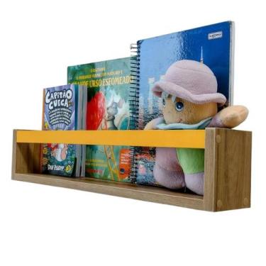 Imagem de Prateleira Nicho Organizador Infantil MDF Amarelo 55cm - Arte Cedro